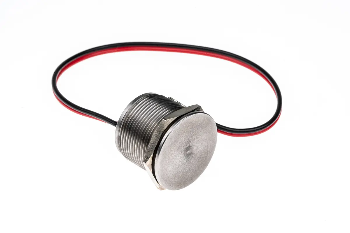 Produktfoto 1 von Bulgin Piezo-Schalter Grau 1 A 24 V dc Draht IP68, IP69K Tastend