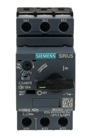 Produktfoto 1 von Siemens 3RV2 Motorschutzschalter, 10A, 7 A Schutzschalter 690V 45mm x 96.9 mm Schutzschalter mit Magnetisch