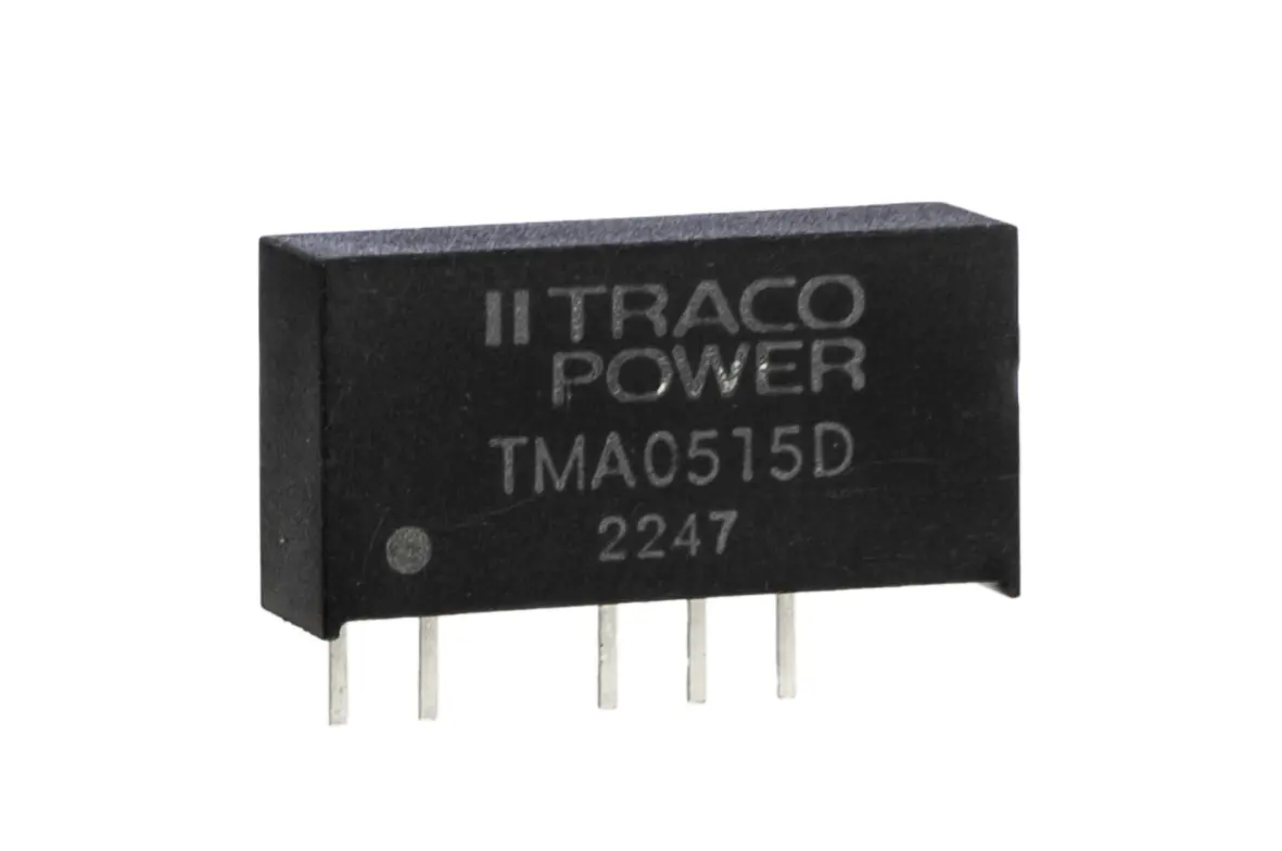 TRACOPOWER TMA DC/DC-Wandler 1W 5 V dc IN, ±15V dc OUT / 35mA Durchsteckmontage 1kV dc isoliert