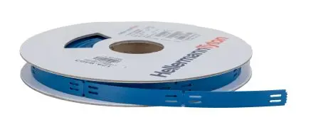 Produktfoto 1 von HellermannTyton Kabeletiketten B. 65 mm für TT430, TT4000+ 190 pro Paket auf Blau 65 mm Weiß Polyolefin