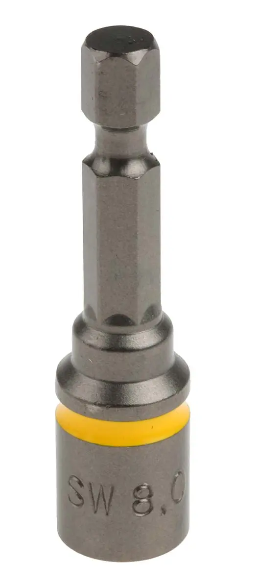 Produktfoto 1 von RS PRO 6.35 mm 8 mm Innensechskant Schraubbit, Sechskant Magnet, 1-teilig, 50 mm