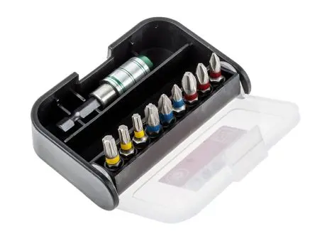 Produktfoto 1 von RS PRO Phillips, Pozidriv, Innensechsrund Bithalter Edelstahl 1/4 in PH2, PH3, PZ1, PZ2, T20, T25, T30, Länge 25mm,