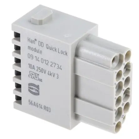Produktfoto 1 von HARTING HAN Modular Modul für robusten Stromversorgungsstecker Buchse, 12-polig 10A, Kabel, Steckverbindermodul