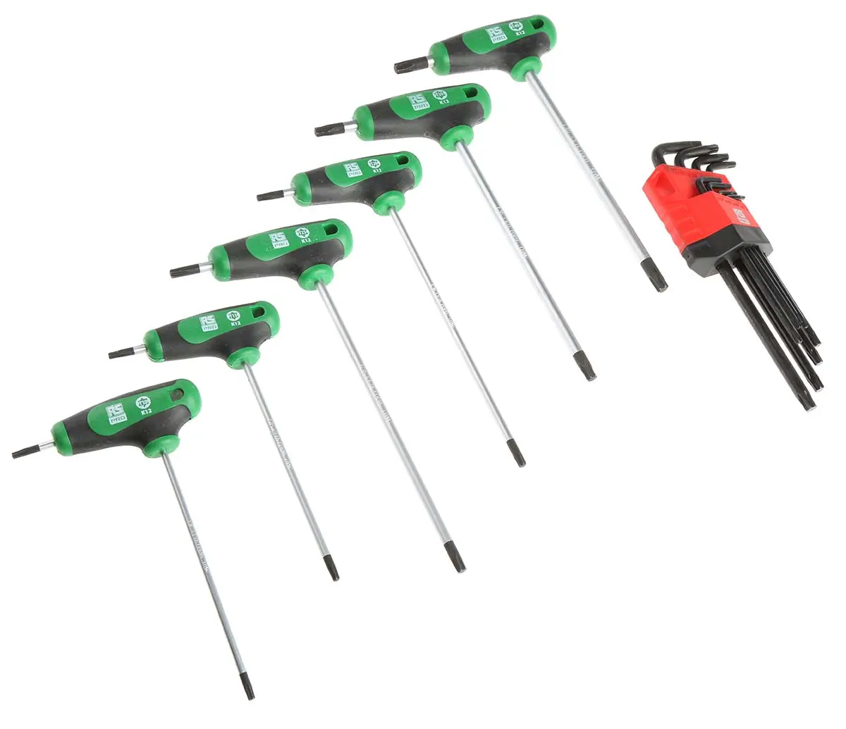 Produktfoto 1 von RS PRO TORX®-Schlüsselsatz Lang, CrMo-Stahl 14, T10 bis T40