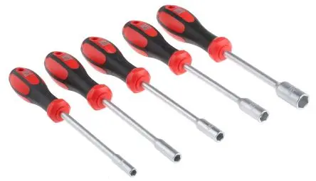 Produktfoto 1 von RS PRO VDE 1000V zugelassen Sechskant Steckschlüsselsatz Schließer (NO) / Klinge 125 mm