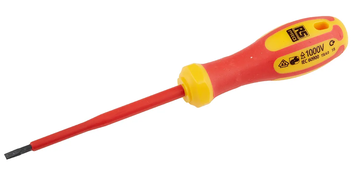Produktfoto 1 von RS PRO VDE 1000V zugelassen Isoliert, Chrom Vanadium Stahl, Molybdänstahl, 200 mm / Klinge 100 mm