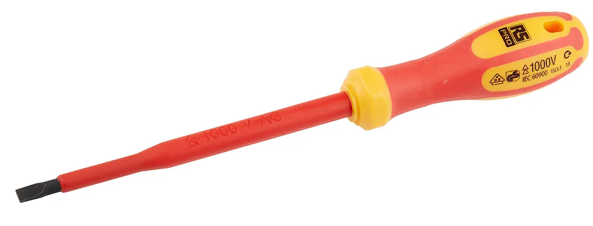 Produktfoto 1 von RS PRO VDE 1000V zugelassen Isoliert, Chrom Vanadium Stahl, Molybdänstahl, 225 mm / Klinge 125 mm