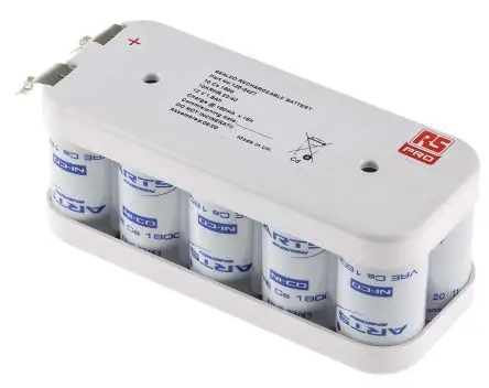 Produktfoto 1 von RS PRO NiCd Akkupack, 10-Zellen 12 V / 1.8 Ah