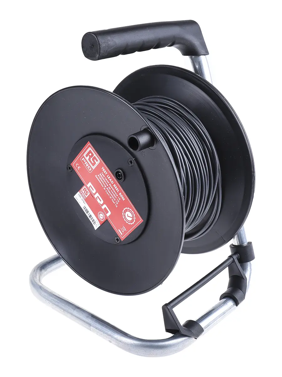 Produktfoto 1 von RS PRO Messleitung Verlängerung, 50 m Schwarz / 4 mm Buchse CAT 1000V