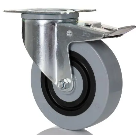 Produktfoto 1 von Tente Gebremst, schwenkbar Rolle, Rad ø 125 mm, 400 kg, Ges H. 155 mm, Rad B. 36 mm, Polyamid