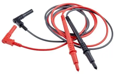 Produktfoto 1 von RS PRO Multimeter-Messleitungen mit Krokodilklemme, Stecker rechtwinklig, Testleitung Set CAT III 15A
