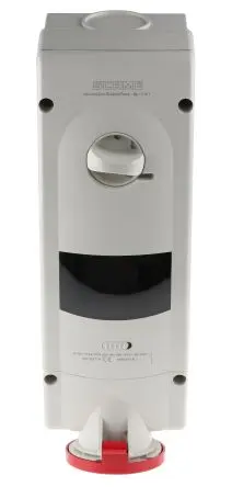 Produktfoto 1 von Scame 567 CEE Steckvorrichtung Überspannungsschutz, Buchse Rot Gerade 3+N+E 6 h 32A, 400V, IP44