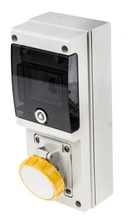 Produktfoto 1 von Scame BLOCK Leistungssteckverbinder Gelb, 110V / 16A, Wand IP67