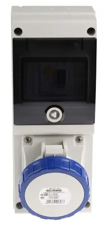 Produktfoto 1 von Scame Leistungssteckverbinder Blau, 230V 2P+PE / 32A, Wand IP67