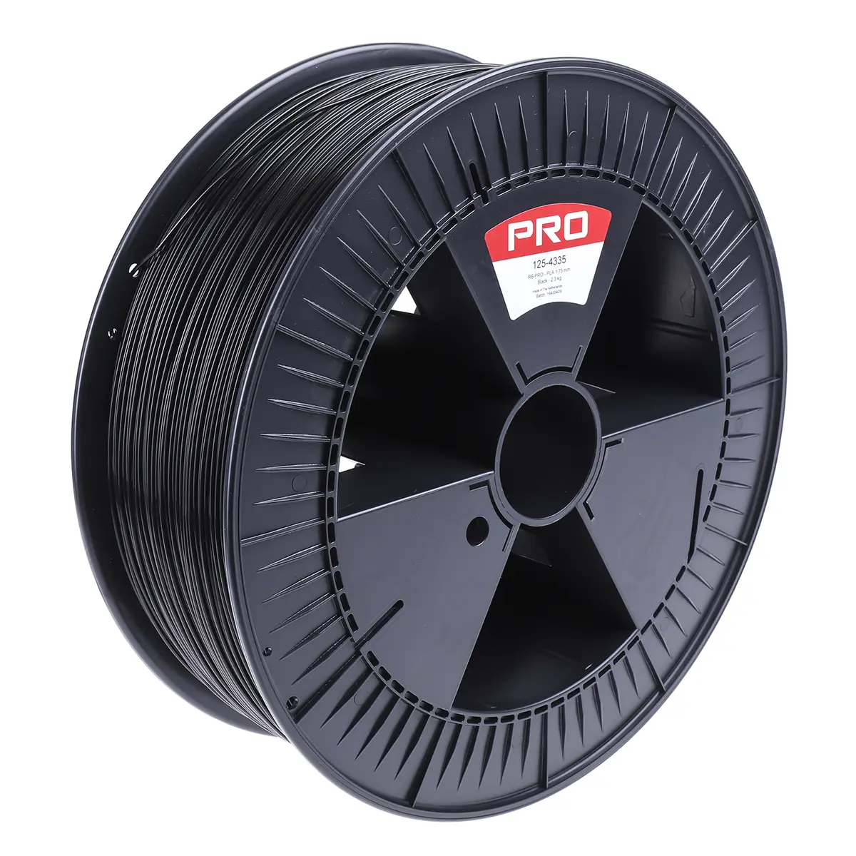 RS PRO Polymilchsäure 3D-Drucker Filament zur Verwendung mit Gängige Desktop-3D-Drucker, Schwarz, 1.75 mm, Fused