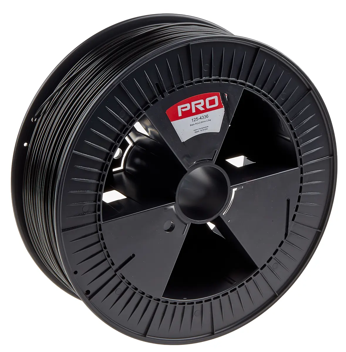 Produktfoto 1 von RS PRO Polymilchsäure 3D-Drucker Filament zur Verwendung mit Gängige Desktop-3D-Drucker, Schwarz, 2.85 mm, Fused