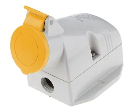 Produktfoto 1 von Scame OPTIMA-TOP Leistungssteckverbinder Gelb, 110V 2P+PE / 16A, Wand IP44