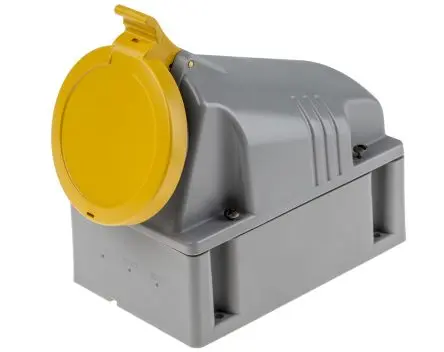 Produktfoto 1 von Scame OPTIMA-TOP Leistungssteckverbinder Gelb, 110V 2P+PE / 63A, Wand IP44