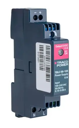 Produktfoto 1 von TRACOPOWER TBLC 06 DIN-Schienen Netzteil Geschalteter Modus 264V ac AC / 1.2 A 5.5V dc DC 6 W