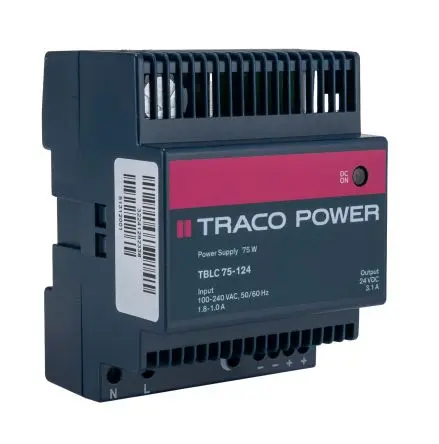 Produktfoto 1 von TRACOPOWER TBLC DIN-Schienen Netzteil Geschalteter Modus 264V ac AC / 3.1 A 28V dc DC 75 W