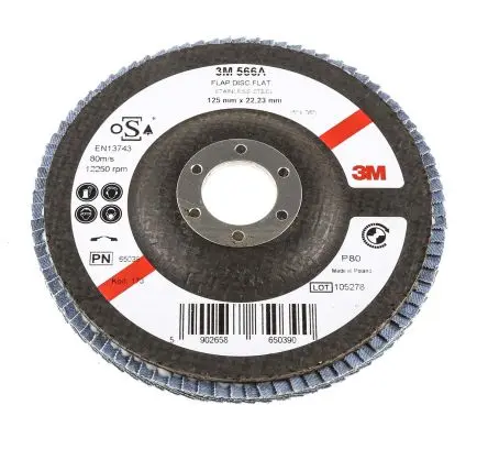 Produktfoto 1 von 3M Cubitron II Zirkonoxid Aluminium Lamellenscheibe Ø 125 mm Fein, Korngröße P80 10 pro Paket