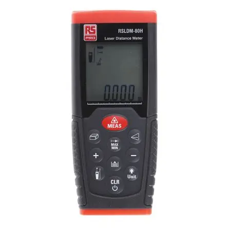 Produktfoto 1 von RS PRO RSLDM-80H LCD Laser Entfernungsmesser, Klasse 2, 0.05/80 μm, 635 nm, ±1.5 mm