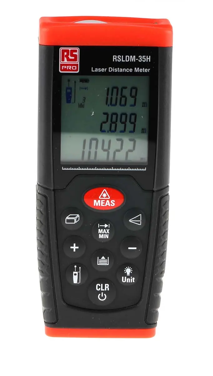Produktfoto 1 von RS PRO RSLDM-35H LCD Laser Entfernungsmesser, metrisch/zöllig, Klasse 2, 635nm
