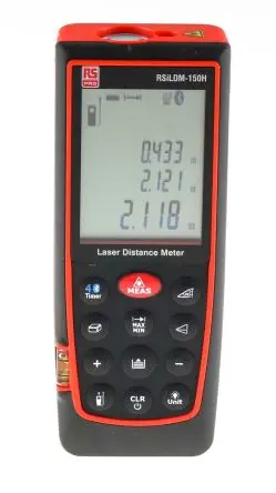 Produktfoto 1 von RS PRO ILDM-150H LCD Laser Entfernungsmesser, Klasse 2, 0.05/70 μm, 635 nm, ±1.5 mm, AA