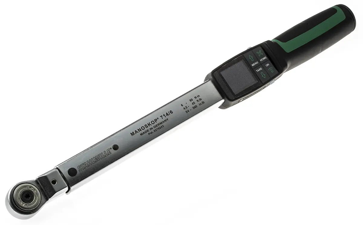 Produktfoto 1 von STAHLWILLE 714R 3/8 in Digitaler Drehmomentschlüssel Vierkant 6 To 60 Nm, Länge 427 mm, ±1 % (Angle), ±2 % (Torque)