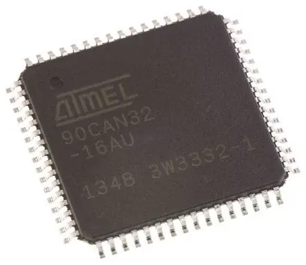 Produktfoto 1 von Microchip Mikrocontroller AT90CAN32 AVR 8 bit Oberfläche 32kB Flash TQFP 64-Pin 16 MHz 2 kB RAM