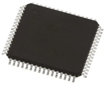 Produktfoto 1 von Microchip Mikrocontroller AT90USB1287 AVR 8 bit Oberfläche 128kB Flash TQFP 64-Pin 16 MHz 8 kB RAM