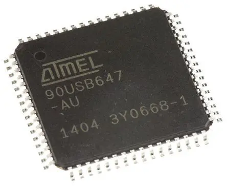 Produktfoto 1 von Microchip Mikrocontroller AT90USB647 AVR 8 bit Oberfläche 64kB Flash TQFP 64-Pin 16 MHz 4 kB RAM