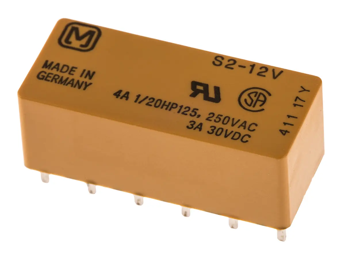 Produktfoto 1 von Panasonic S 12V dc Spule 2-poliger Wechsler Printrelais 4A 720Ω 200mW Monostabiles Relais