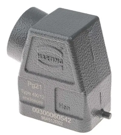 Produktfoto 1 von HARTING Han B Kappe für robusten Stromversorgungsstecker 1 Hebel 1, Adapter 6B Steckverbinderkappe, IP65