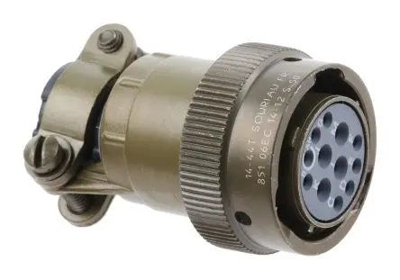 Produktfoto 1 von Souriau Sunbank by Eaton, 851 Kupferlegierung MIL-Spec Rundsteckverbinder Gerade, 12-polig, 500V, Kabel, Gehäuse 14