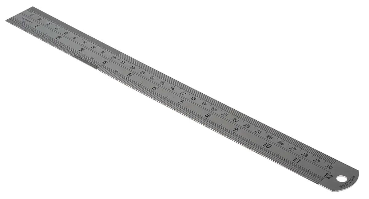 Produktfoto 1 von CK Edelstahl Lineal Zoll, Metrisch Flexibel 300 mm x 29.5 mm