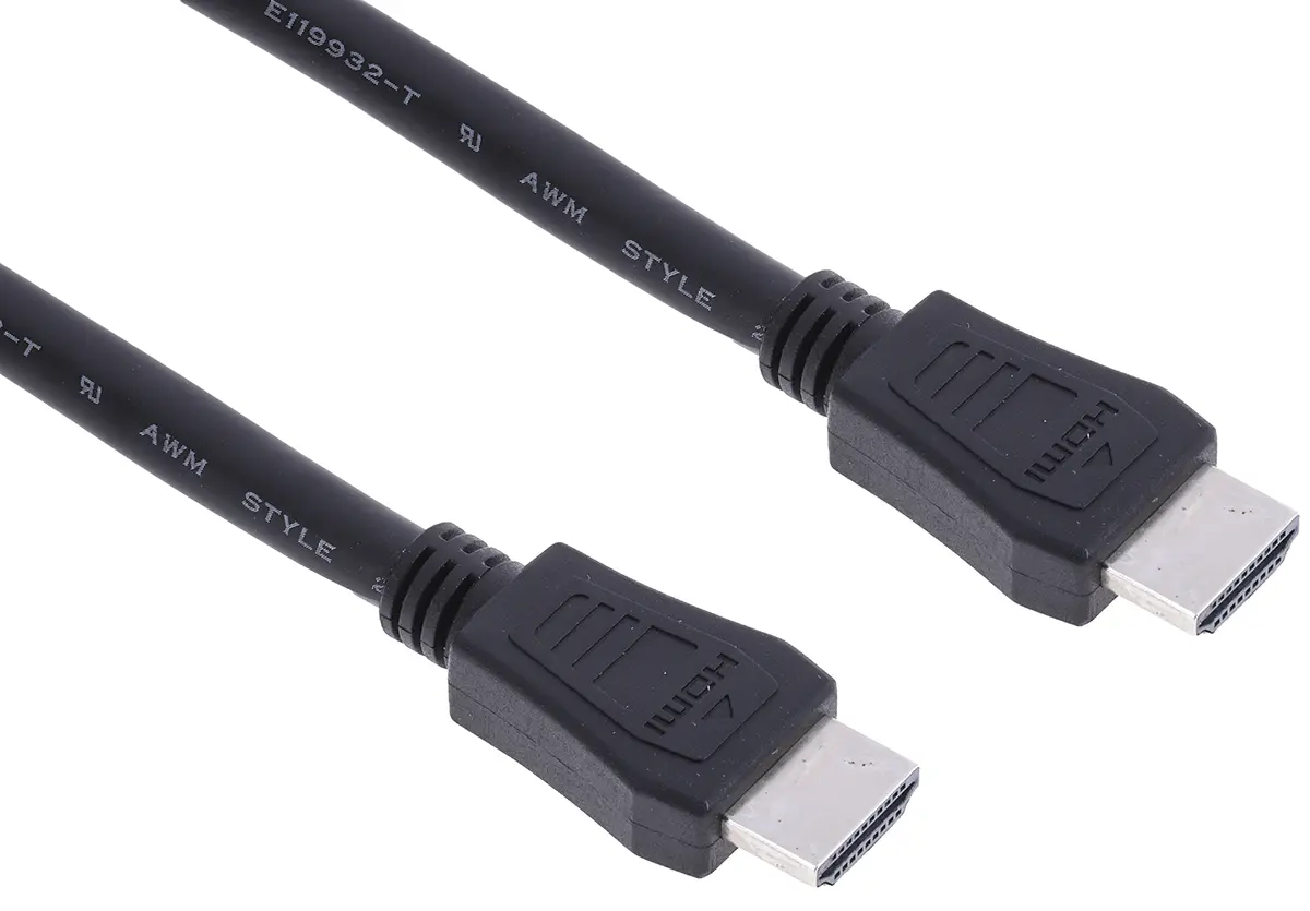 Produktfoto 1 von RS PRO HDMI-Kabel A HDMI Stecker B HDMI Stecker, 5m, Schwarz