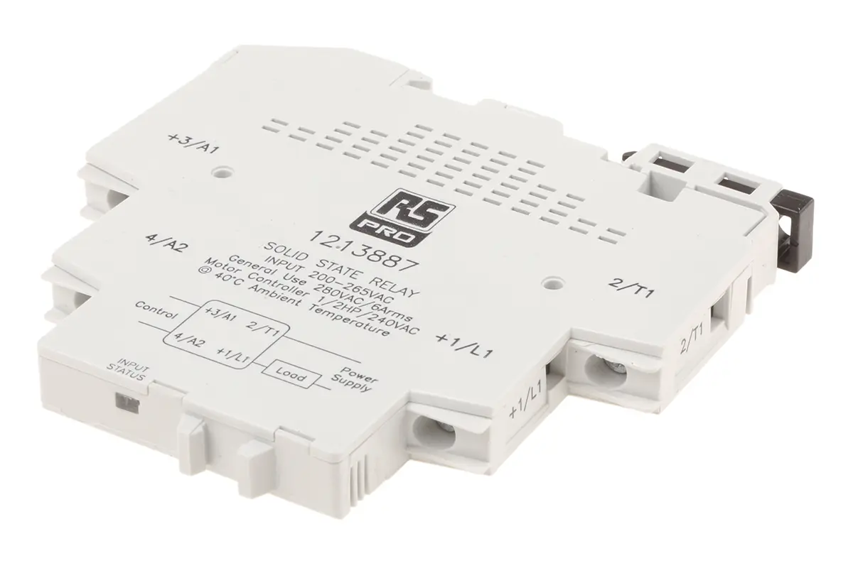 Produktfoto 1 von RS PRO Halbleiter-Interfacerelais, 6 A max., DIN-Schienen 200 V ac min. 280 V ac max. / 280 V ac max.