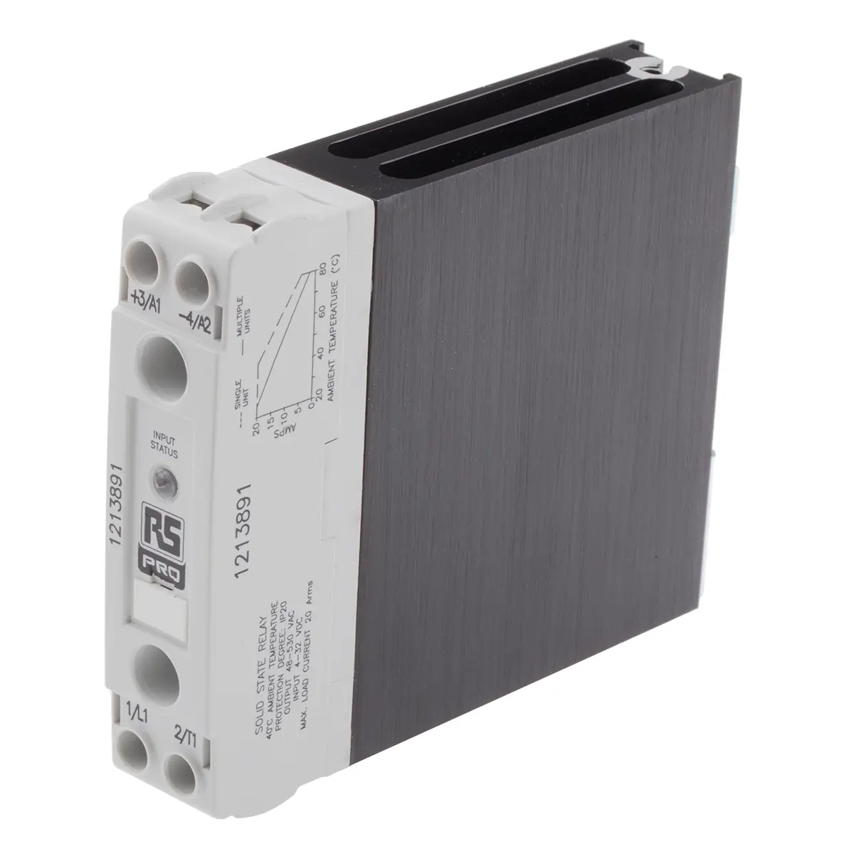Produktfoto 1 von RS PRO DIN-Schienen Halbleiterrelais zufällig schaltend, 1-polig 530 Veff / 20 A