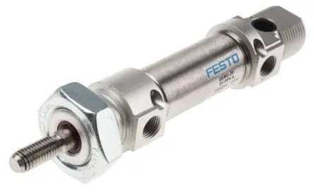 Produktfoto 1 von Festo DSNU 1908290, G 1/8 Pneumatikzylinder doppeltwirkend, Bohrung Ø 20mm / Hub 15mm, bis 10 bar