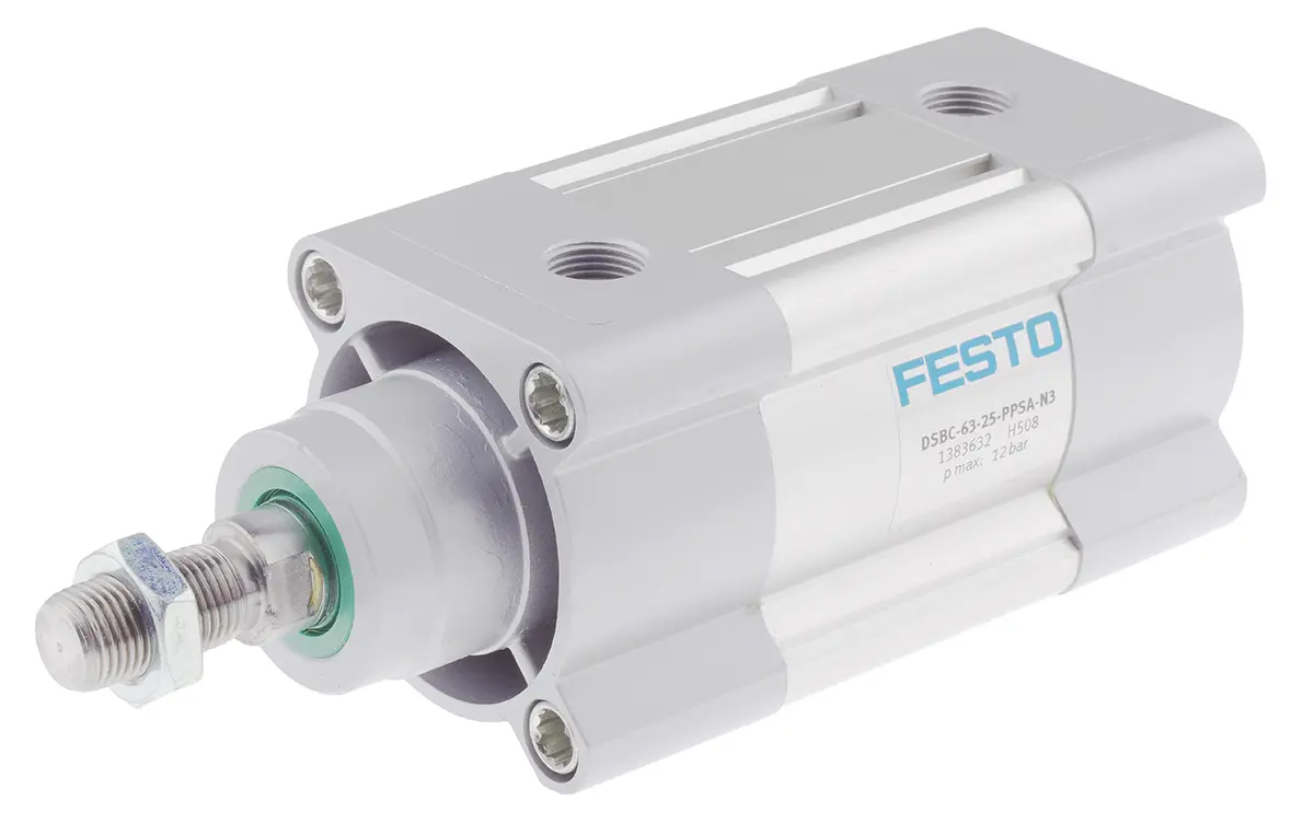 Produktfoto 1 von Festo DSBC 1383632 Pneumatikzylinder 25 mm Doppeltwirkend, Bohrung Ø 63 mm, bis 12 bar