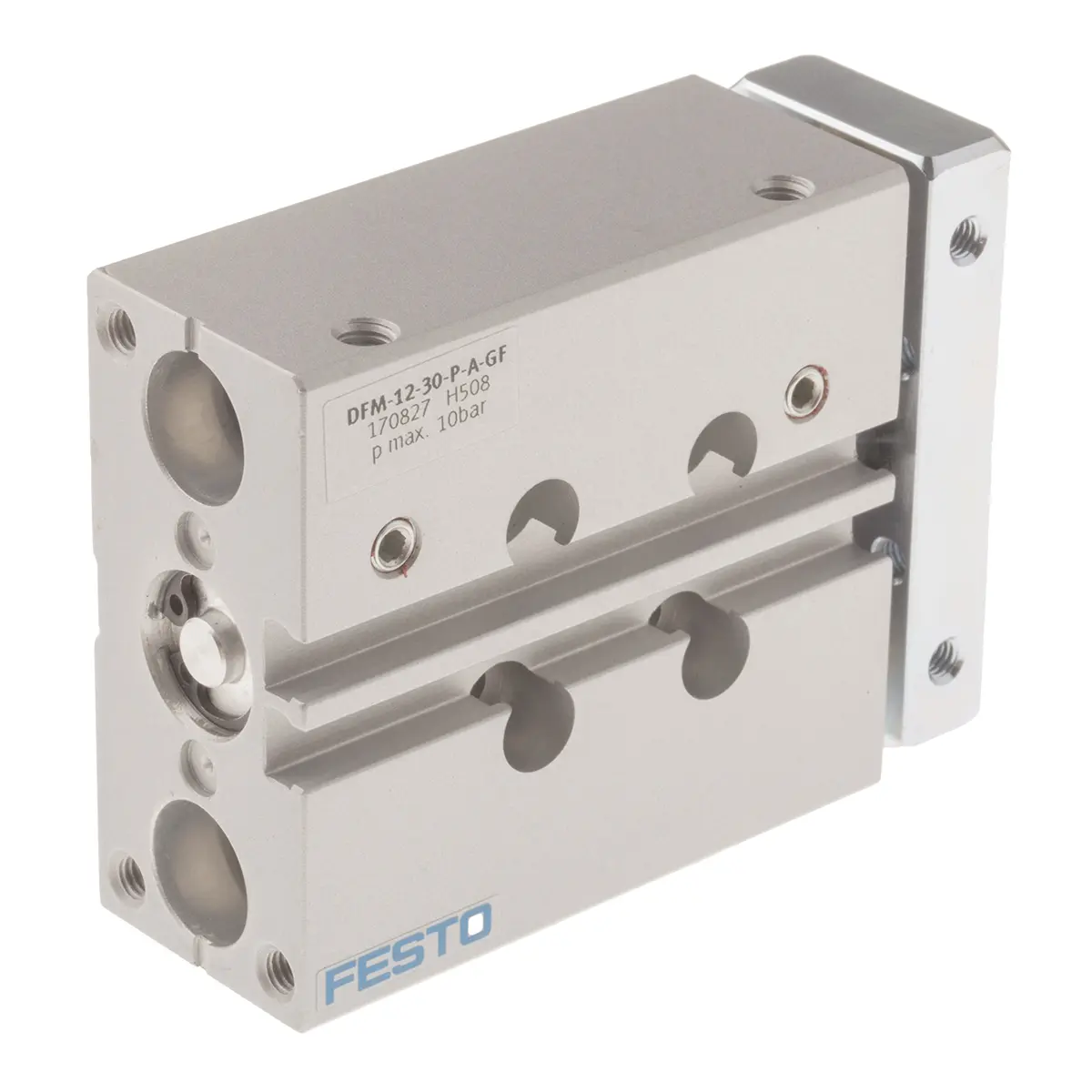 Produktfoto 1 von Festo DFM 170827 M5 Pneumatik-Führungszylinder doppeltwirkend, Bohrung Ø 12mm / Hub 30mm bis 10 bar