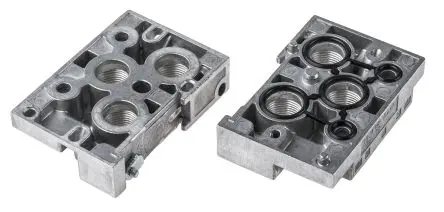 Produktfoto 1 von Festo Serie NEV 161112 Aluminium Verteilerendplatte Magnet-/Pneumatikventile 3-Stationen Anschluss G