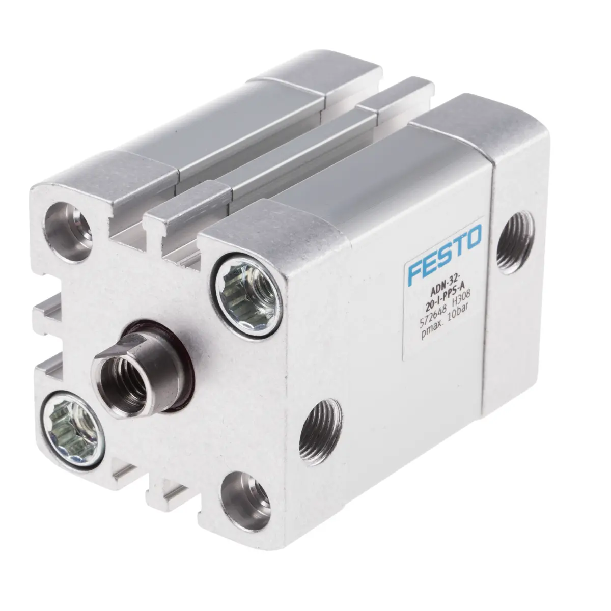 Produktfoto 1 von Festo ADN 572648 Pneumatikzylinder 20 mm Doppeltwirkend, Bohrung Ø 32 mm, bis 10 bar