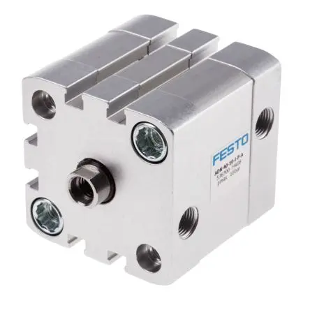 Produktfoto 1 von Festo ADN 536300, G 1/8 Pneumatikzylinder doppeltwirkend, Bohrung Ø 40mm / Hub 10mm, bis 10 bar