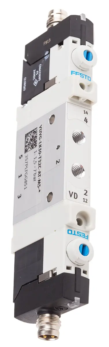 Produktfoto 1 von Festo VUVG 8042542 Magnetventil 3/2 Inline M5, Magnet/Feder-betätigt 24V dc