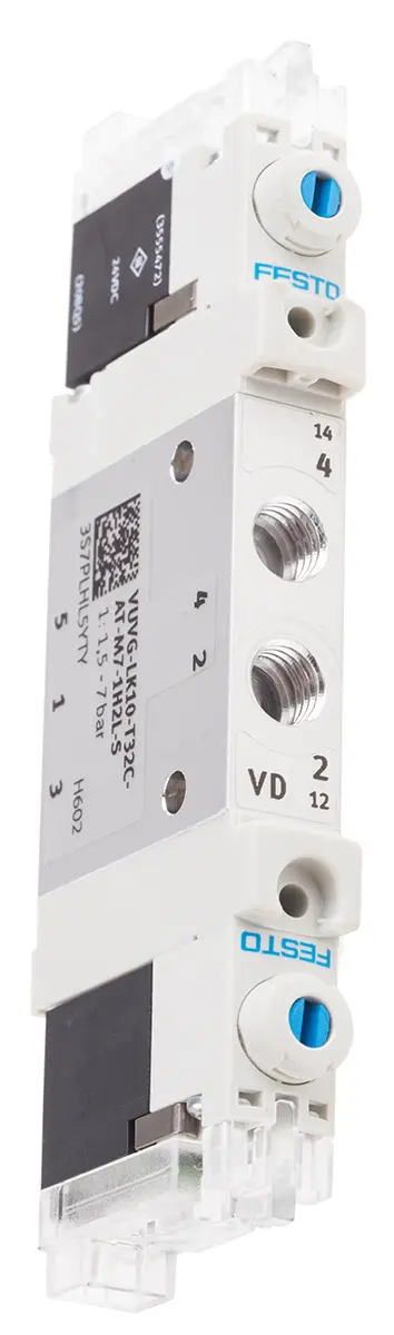 Produktfoto 1 von Festo VUVG 8042546 Pneumatik-Magnetventil 3/2 Inline M7, Magnet/Feder-betätigt 24V dc