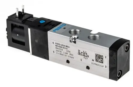 Produktfoto 1 von Festo 5/2 VUVS Magnetventil G, Magnet/Feder-betätigt 24V dc