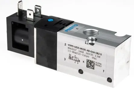 Produktfoto 1 von Festo 3/2 VUVS Magnetventil G, Elektromagnet-betätigt 24V dc