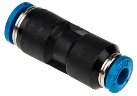 Produktfoto 1 von Festo QS, 153037, Pneumatischer Anschluss Nitrilkautschuk (NBR), Messing vernickelt, Messing, Stahl, vernickelt,